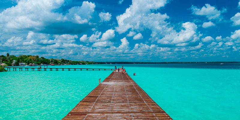 canal de los pirates along bacalar lagoon coastline bacalar quintana roo mexico